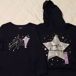 Lot of 2 shirts, navy blue with stars